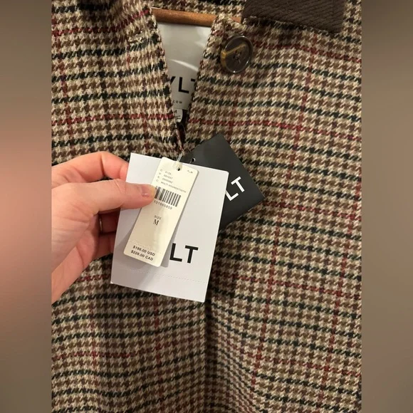 ✨ Anthropologie Houndstooth Barn Coat Sz M - Picture 7 of 10